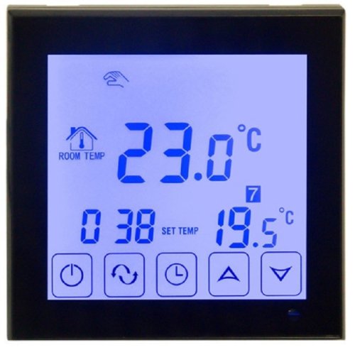 Терморегулятор сенсорный Rexant R200B 3.6кВт 16А черный фото Терморегулятор сенсорный Rexant R200B 3.6кВт 16А черный картинка